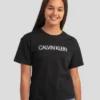 Calvin Klein Girls' Institutional Logo Boxy T-Shirt -Cheap Kiddo Cloth Store 20316959 03 FT XL