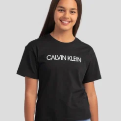 Calvin Klein Girls' Institutional Logo Boxy T-Shirt