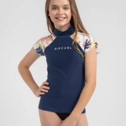 Rip Curl Girls' Sunset Waves Short Sleeve Rash Vest