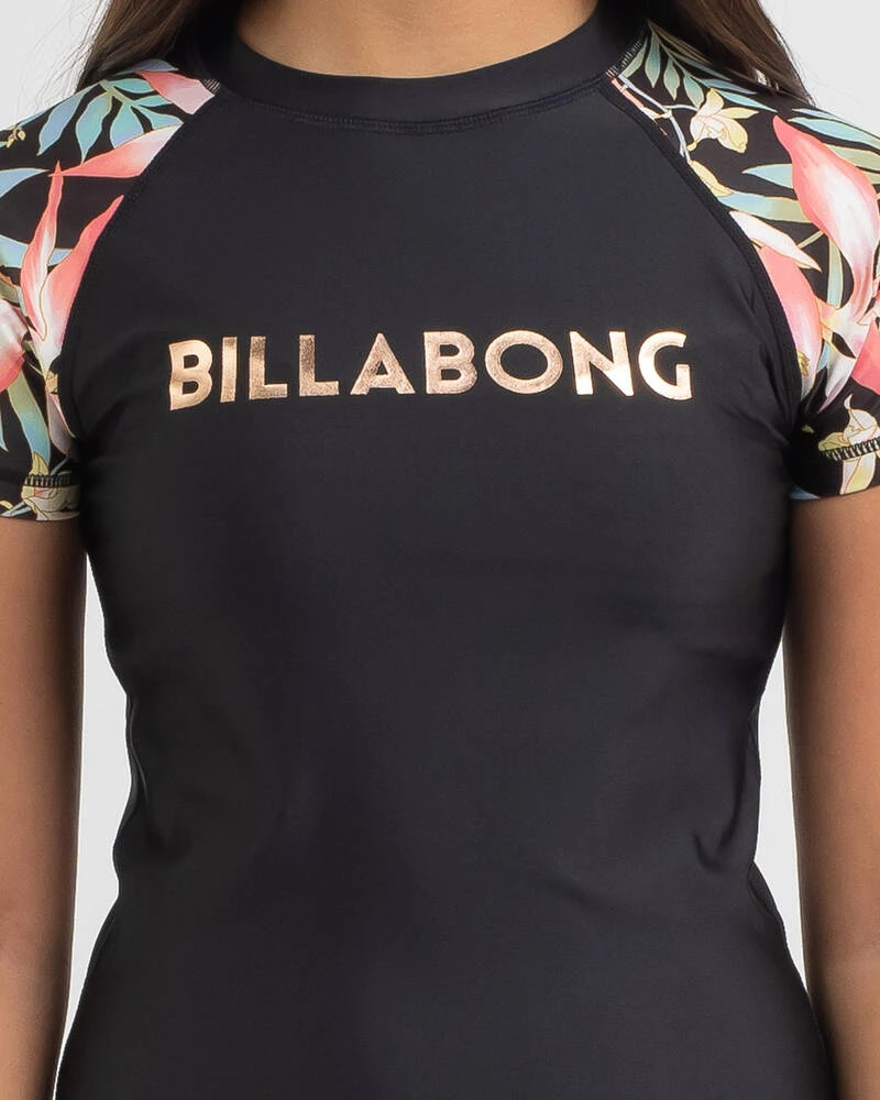 Billabong Girls' Love Palms Short Sleeve Rash Vest 6 Billabong Girls' Love Palms Short Sleeve Rash Vest - Image 4