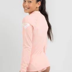 Roxy Girls' Heater Long Sleeve Rash Vest -Cheap Kiddo Cloth Store 20340194 01 LT XL