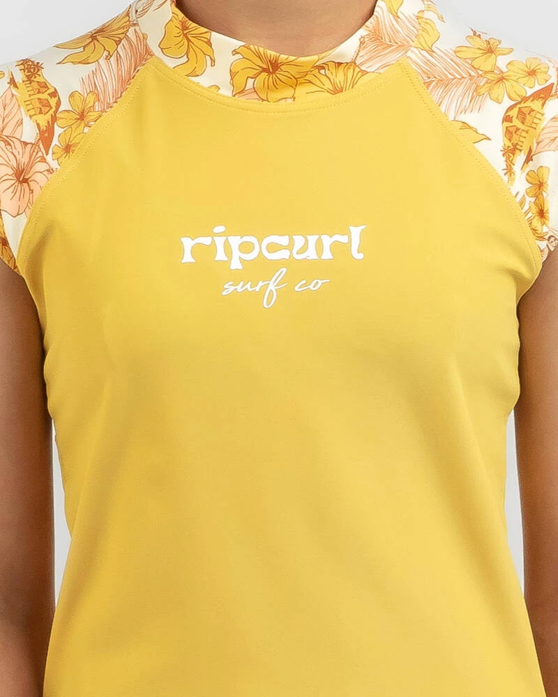 Rip Curl Girls' Cosmic Paradise Short Sleeve Rash Vest 6 Rip Curl Girls' Cosmic Paradise Short Sleeve Rash Vest - Image 4