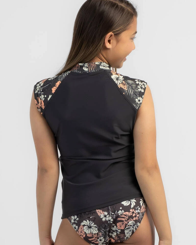 Rip Curl Girls' Cosmic Paradise Short Sleeve Rash Vest 5 Rip Curl Girls' Cosmic Paradise Short Sleeve Rash Vest - Image 3