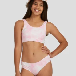 Billabong Girls' Pretty In Pink Crop Bikini Set