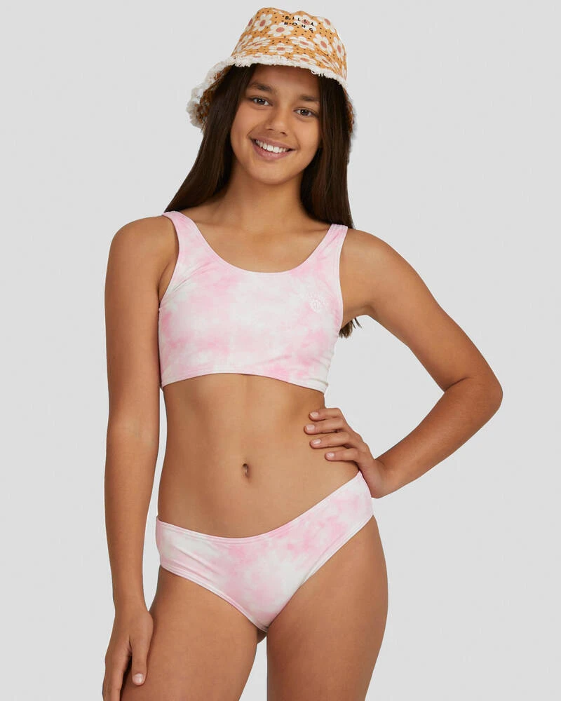 Billabong Girls' Pretty In Pink Crop Bikini Set 3 Billabong Girls' Pretty In Pink Crop Bikini Set