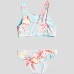 Roxy Toddlers' Holiday Flower Crop Top Bikini Set -Cheap Kiddo Cloth Store 20342534 01 LT XL