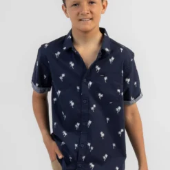 Rip Curl Boys' Paradise Palms Short Sleeve Shirt