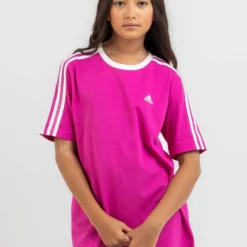ADIDAS Girls' Essential 3 Stripe BF T-Shirt