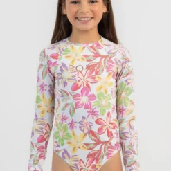 Roxy Girls' Tropical Time Long Sleeve Surfsuit -Cheap Kiddo Cloth Store 20349507 01 RT XL
