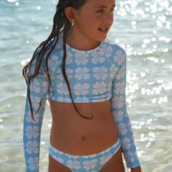 Roxy Girls' Vacation Memories Crop Rash Vest Set