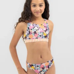 Roxy Girls' Above The Limits Crop Bikini Set -Cheap Kiddo Cloth Store 20358138 01 BK XL