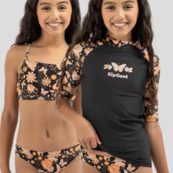Rip Curl Girls' Sun Catcher Short Sleeve 3 Piece Rash Vest Set