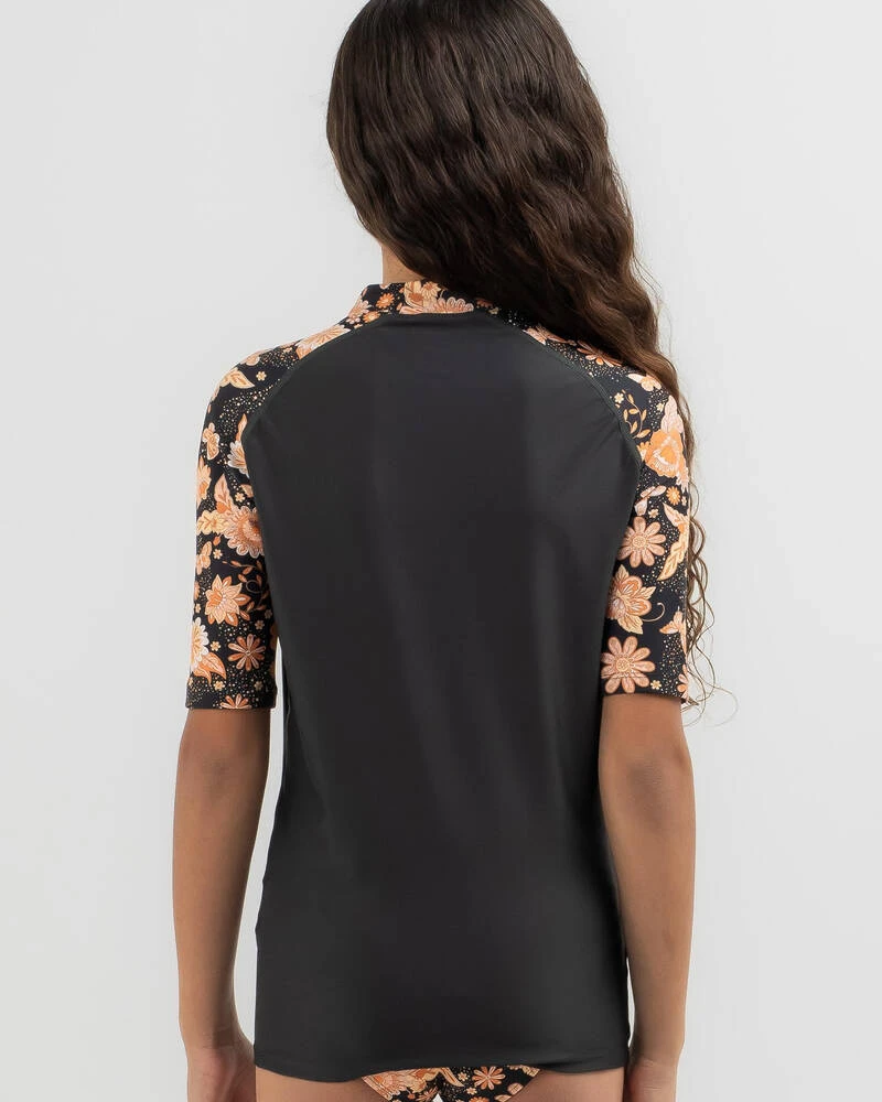 Rip Curl Girls' Sun Catcher Short Sleeve 3 Piece Rash Vest Set 7 Rip Curl Girls' Sun Catcher Short Sleeve 3 Piece Rash Vest Set - Image 5