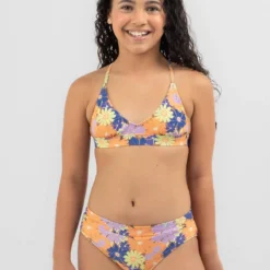 Rip Curl Girls' Surf Revival Floral Bralette Bikini Set