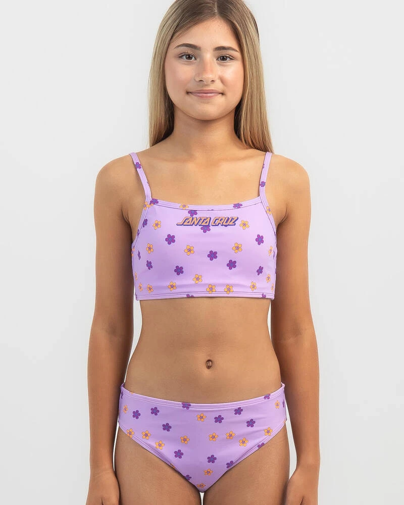 Santa Cruz Girls' Classic Strip Bloom Bikini Set 6 Santa Cruz Girls' Classic Strip Bloom Bikini Set - Image 4