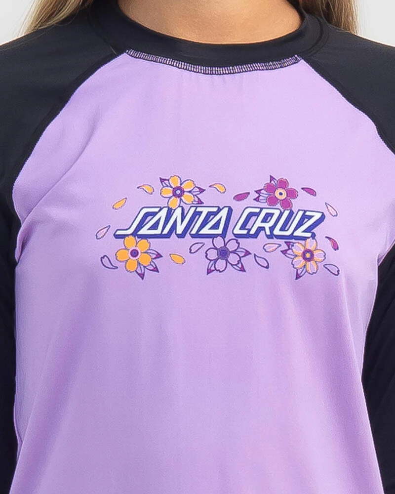 Santa Cruz Girls' Strip Bloom Long Sleeve Rash Vest 6 Santa Cruz Girls' Strip Bloom Long Sleeve Rash Vest - Image 4