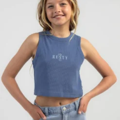 Rusty Girls' Sunrise Racer Tank Top