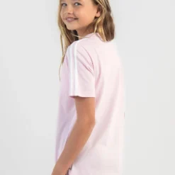 ADIDAS Girls' 3 Stripe T-Shirt -Cheap Kiddo Cloth Store 20362196 01 LT XL